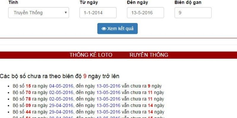 Thống kê các con số có xác suất trúng cao và cho vào bộ